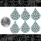 Verdigris Finished Brass Filigree Teardrop Charms - Set of Six - V-C137